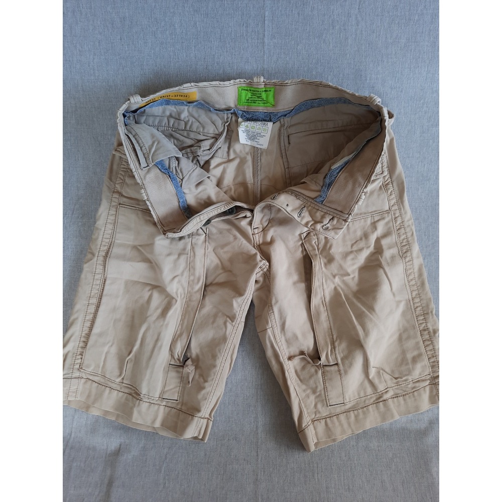 Gap Men Medium Utility Paratroper Cargo Stretch Short Zipped Pocket Cotton Beige